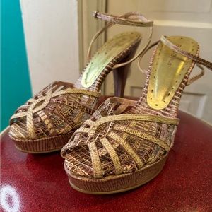 BCBG Girls Heels- pink snake skin